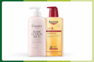2 produkter av hudpleie fra Eucerin og Cosmica