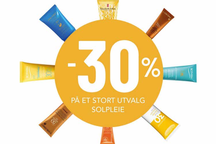 En ring med solkremer rundt - 30% i midten