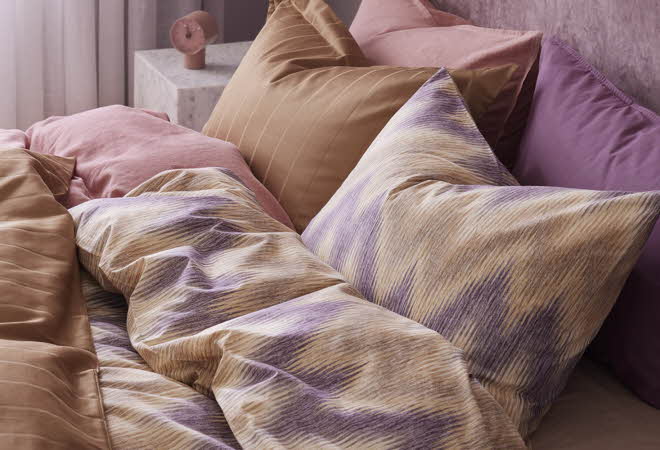 En seng redd opp med sengesettet Pacha fra Princess