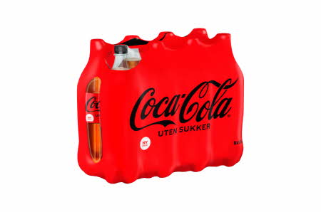 8-pakning med Coca-Cola uten sukker 1,5 liter