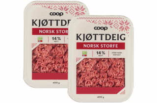 To pakker med Coop kjøttdeig.