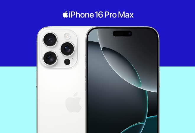 Forsiden og baksiden på en iPhone 16 Pro Max