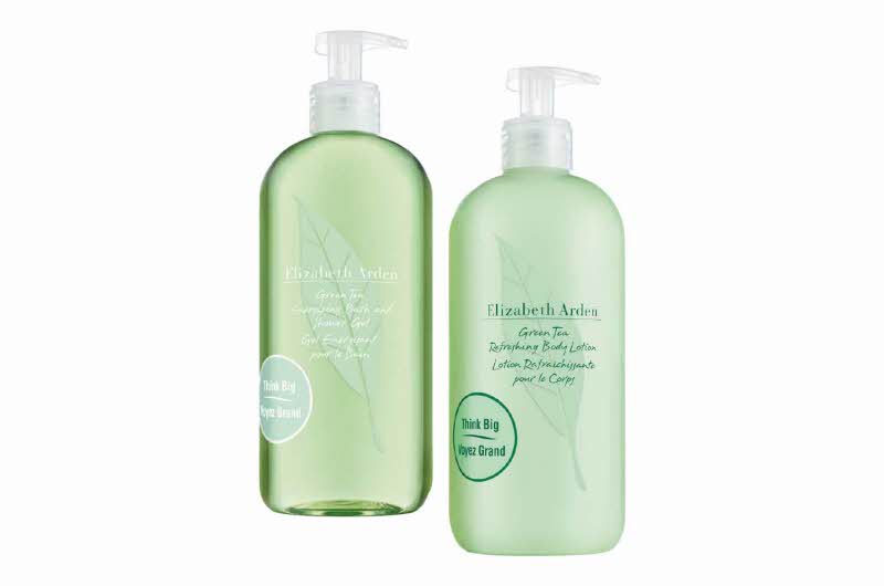 to flasker med dusjsåpe og body lotion