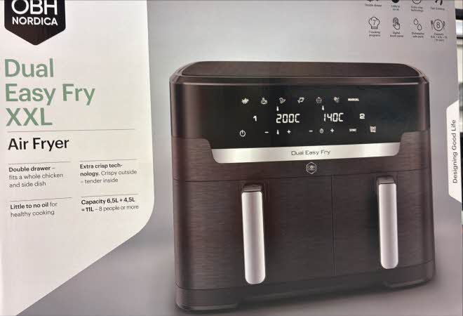 OBH Nordica dobbel Air Fryer KUN 1799,- spar 1200,- hos Skousen