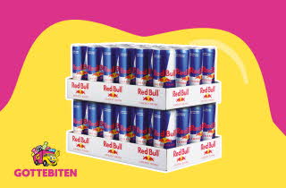 To brett med 24 Redbull bokser