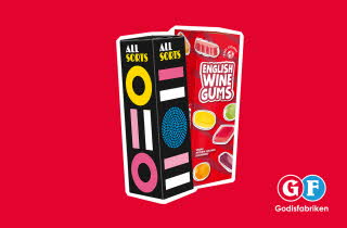 En boks Allsort og en boks Winegum.