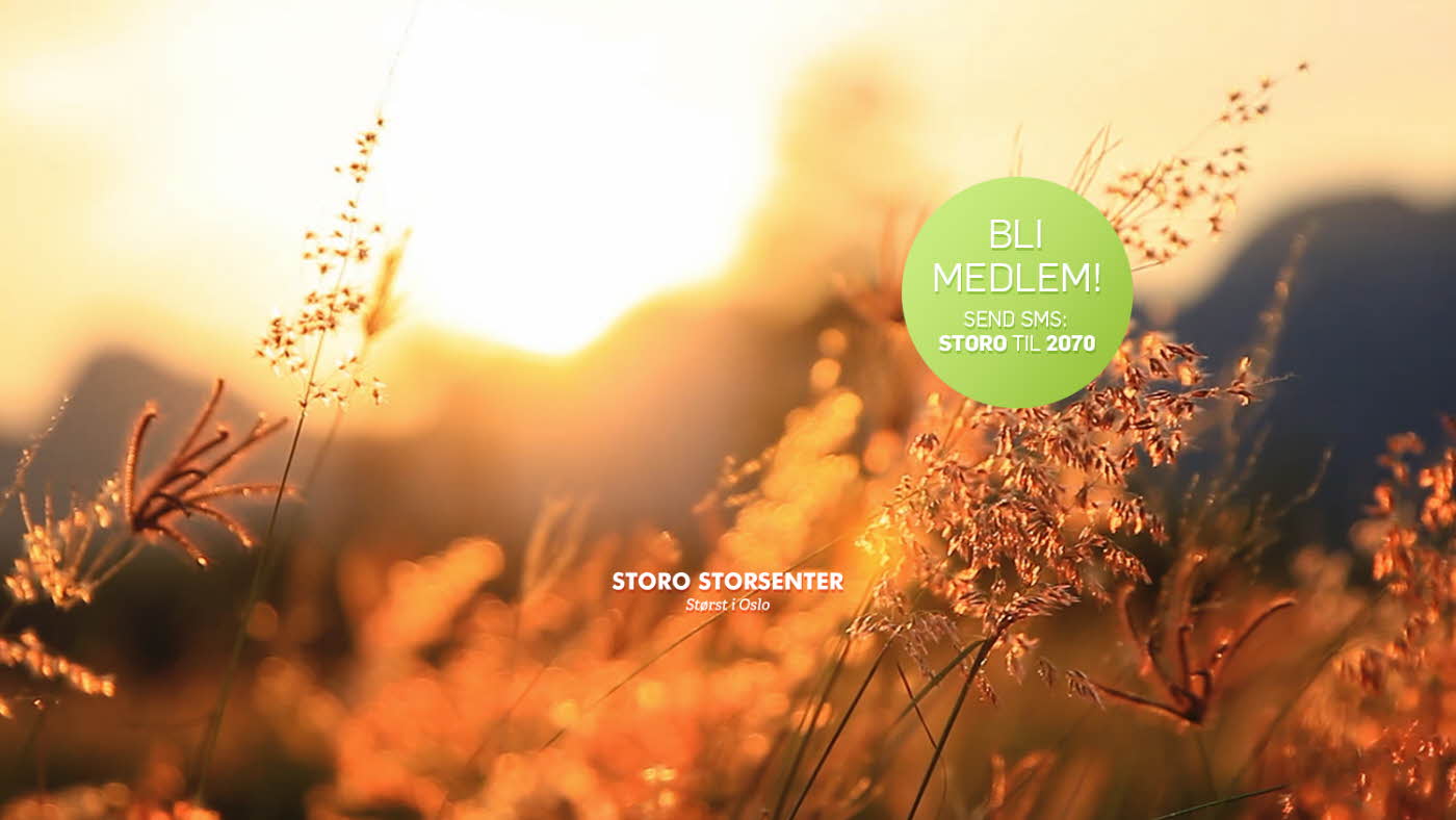 Strå i solnedgang med teksten "bli medlem, send STORO til 2070"