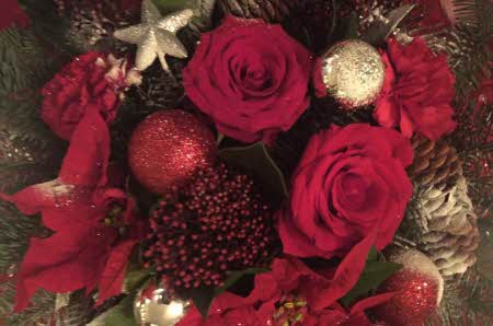Blomsteroppsats jul rød