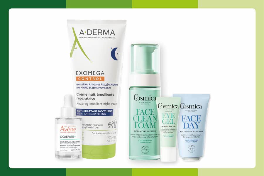 Et utvalg produkter fra Vitusapotek