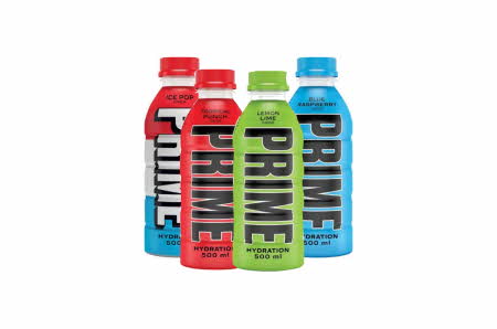 4 varianter av Prime Hydration drikke