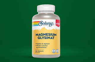 En boks med magnesium glysinat fra Solaray