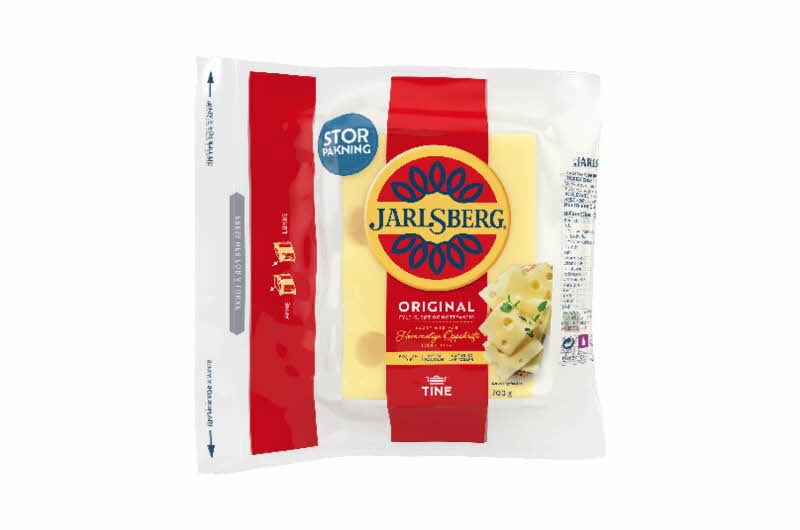 En stor pakke med Jarlsberg ost