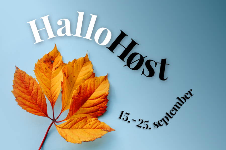 et høstløv og teksten hallo høst