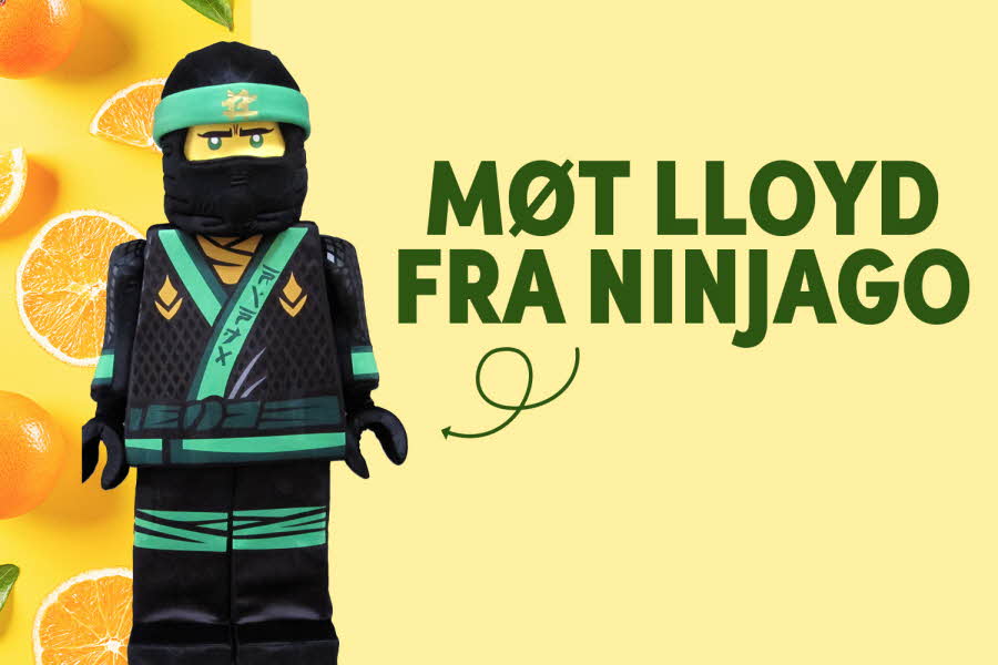 Aktivitetsbilde til Sommerkupp. Bilde av Ninjago Lloyd med teksten "Møt Lloyd fra Ninjago"