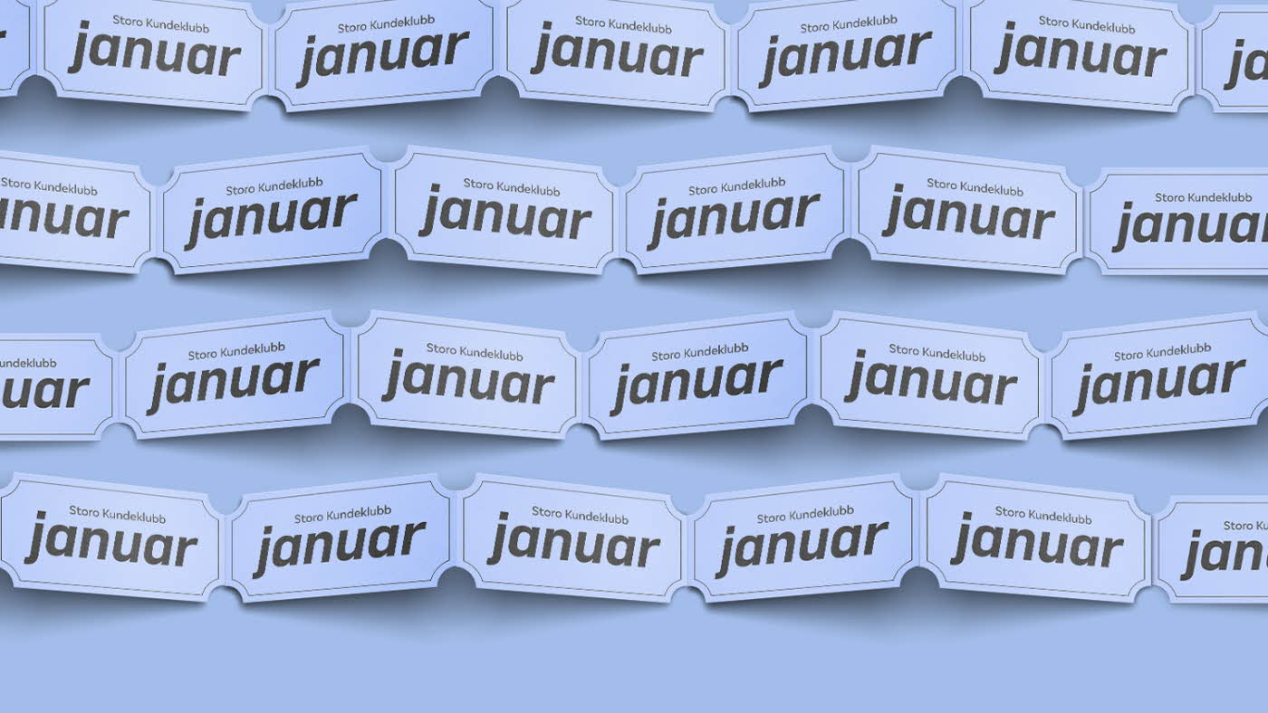 Grafisk bilde med kuponger og teksten "Januar kupnger"