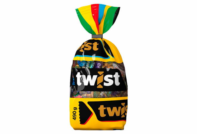 En pose med Twist godteri.