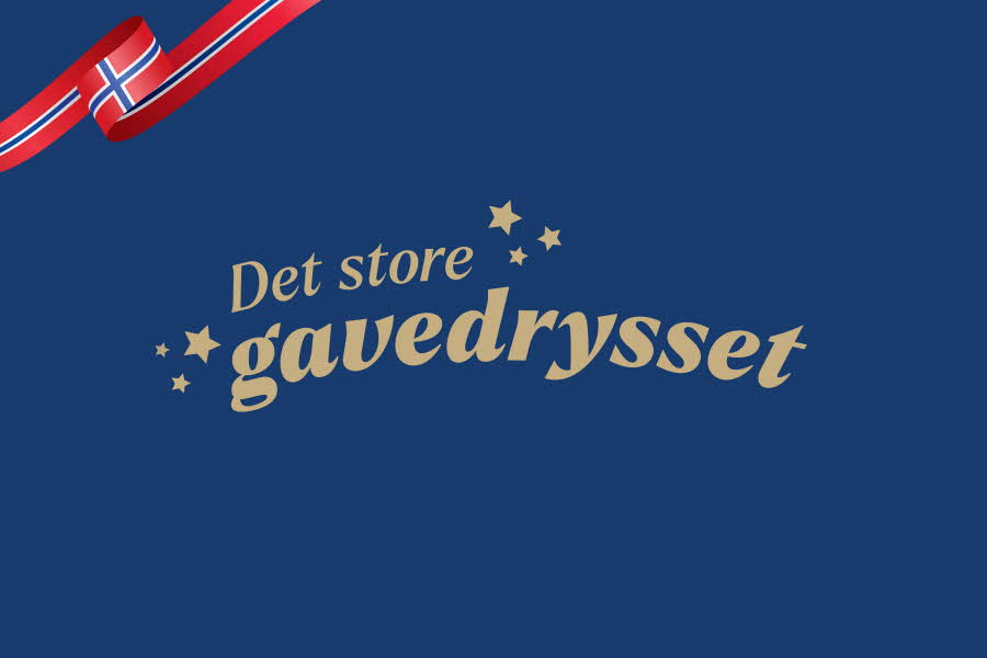 Det store gavedrysset blå med flagg