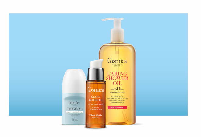 Tre forskjellige produkter fra Cosmica