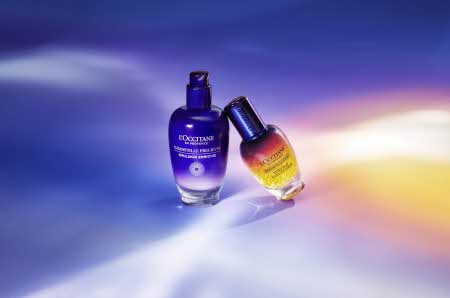 Hudpleiekrukker fra L'Occitane i lavendel og strågul farge