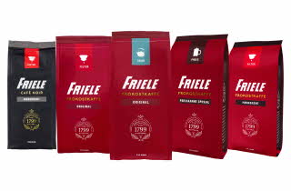 5 varianter av Friele kaffe.
