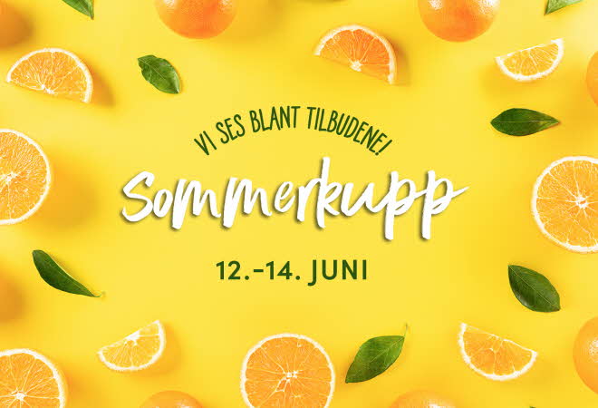 Aktivitetsbilde til Sommerkupp med teksten "Sommerkupp 12.-14. juni. Vi ses blant tilbudene!"