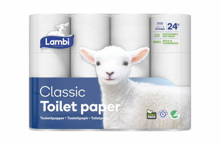 En pakke med toalettpapir fra Lambi