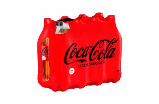 8-pakning med Coca-Cola uten sukker 1,5 liter