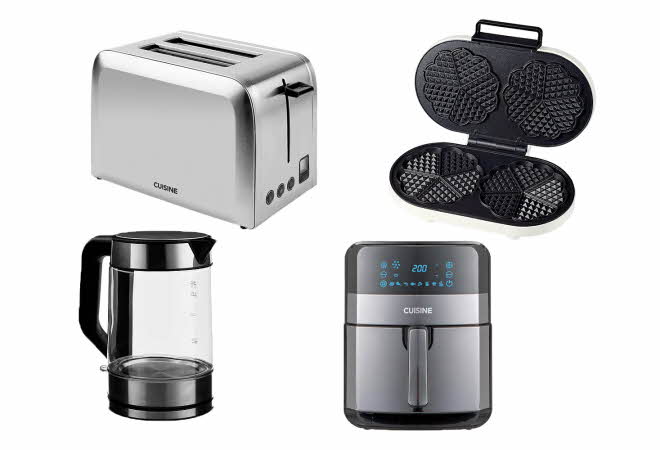 Et utvalg av elektroniske kjøkkenredskaper.