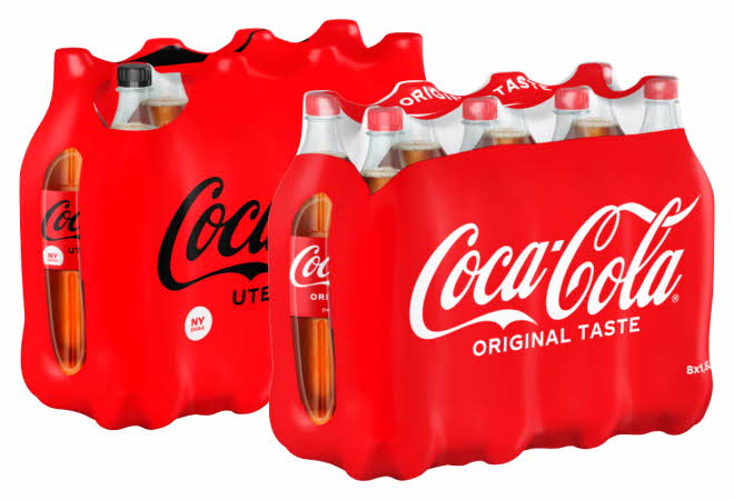 To 8-pakk med Coca-Cola og Coca-Cola Zero.
