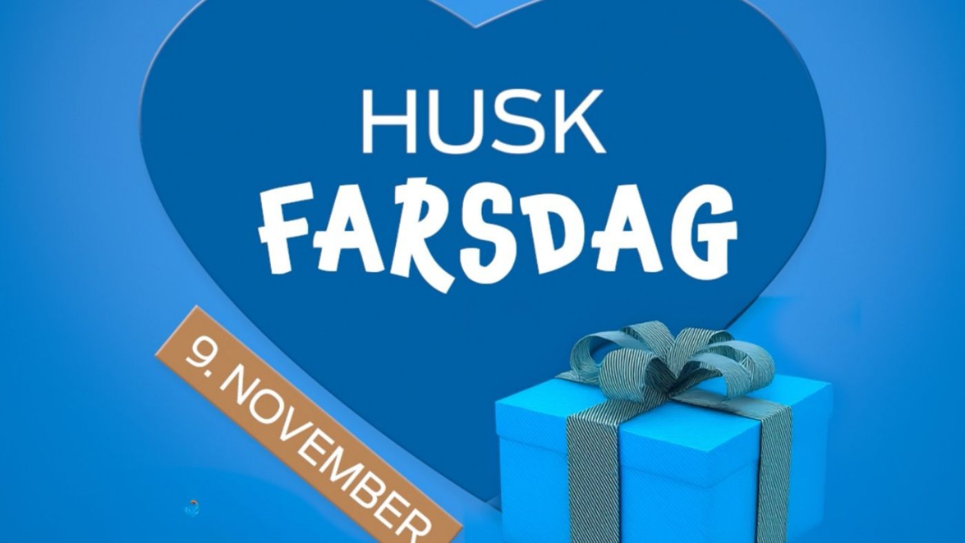 Plakat med tekst husk farsdag 9. november