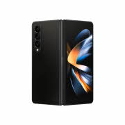 sort smarttelefon som brettes vertikalt i midten