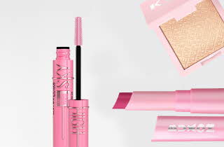 Mascara, leppestift og highlighter