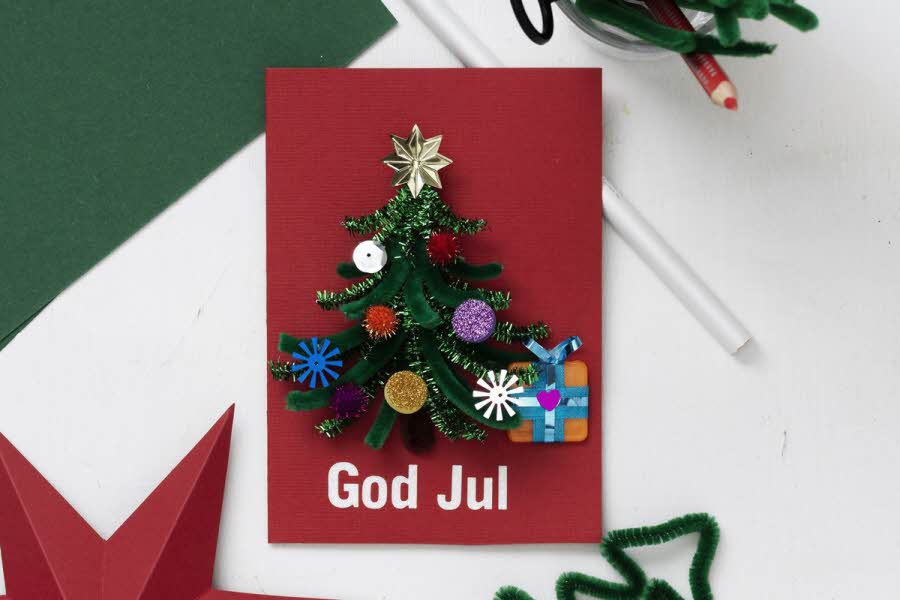 Et pyntet julekort
