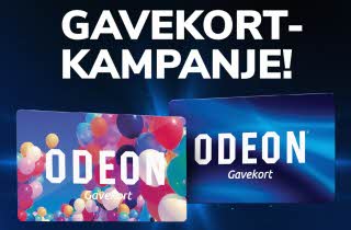 Bilde av gavekort hos Odeon Kino, med teksten : Gavekort-kampanje
