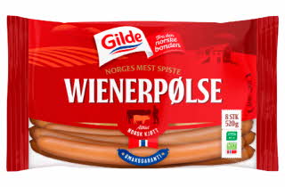 En pakke med Gilde wienerpølser