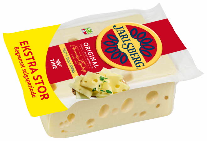 Stor pakke Jarlsberg Original ost.