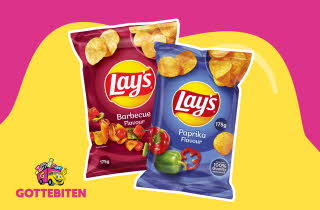 To poser med Lay's potetgull
