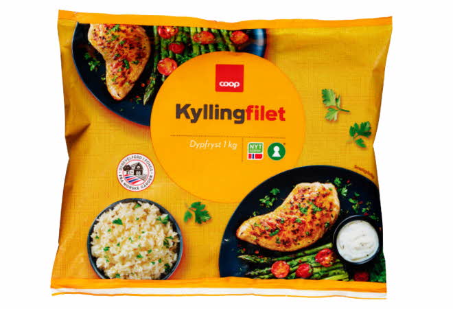 En pakke med Coop kyllingfilet