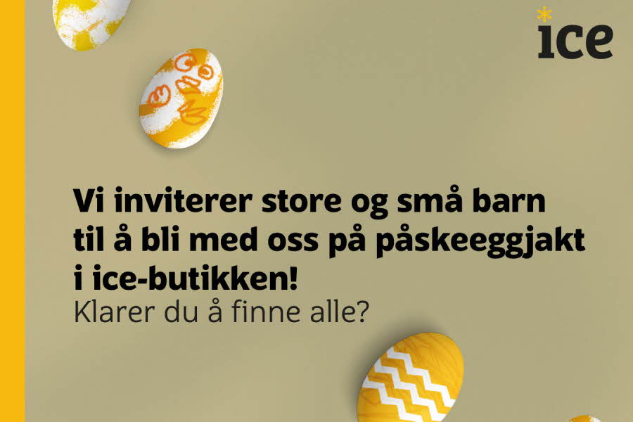 Plakat med påskeegg og tekst