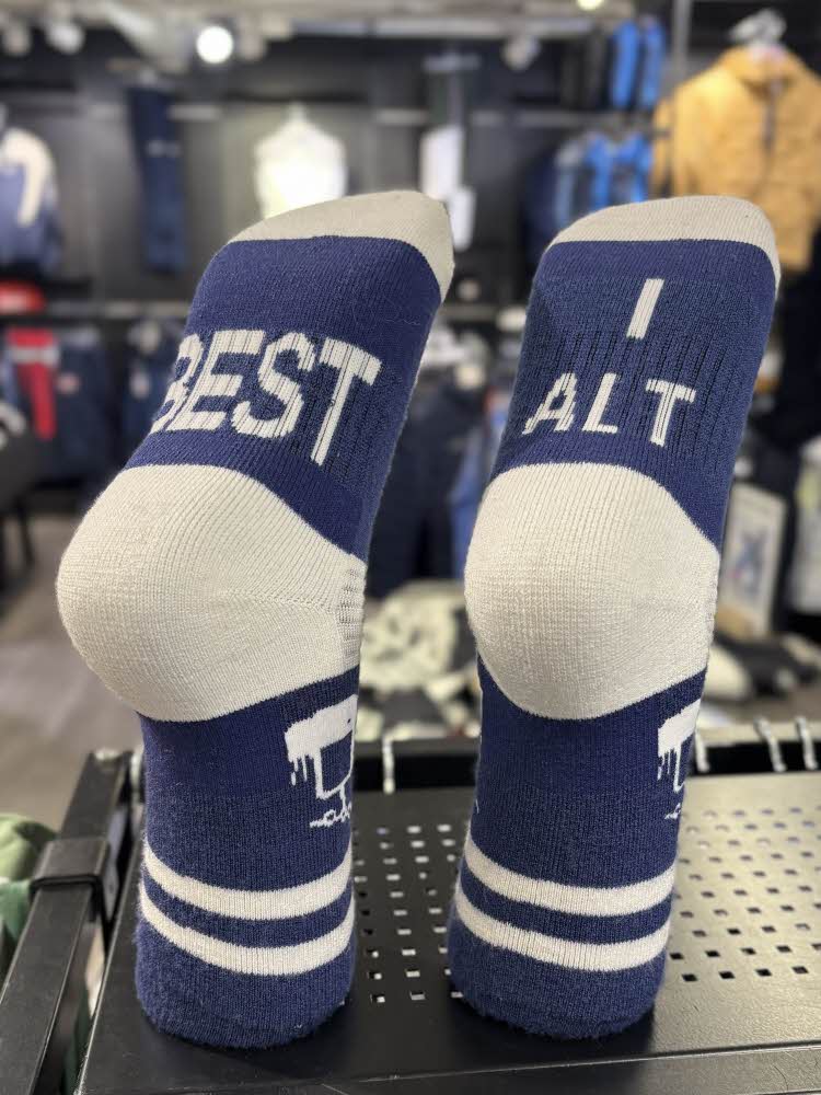 sokker med skriften under "Best i alt"