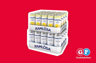 To brett med Ramlösa i to forskjellige smaker