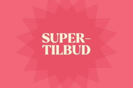 Grafisk bilde med teksten "supertilbud"