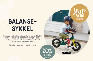 Balansesykkel tilbud sprell venn 20% nå pris 1359 . oRd.pris 1699