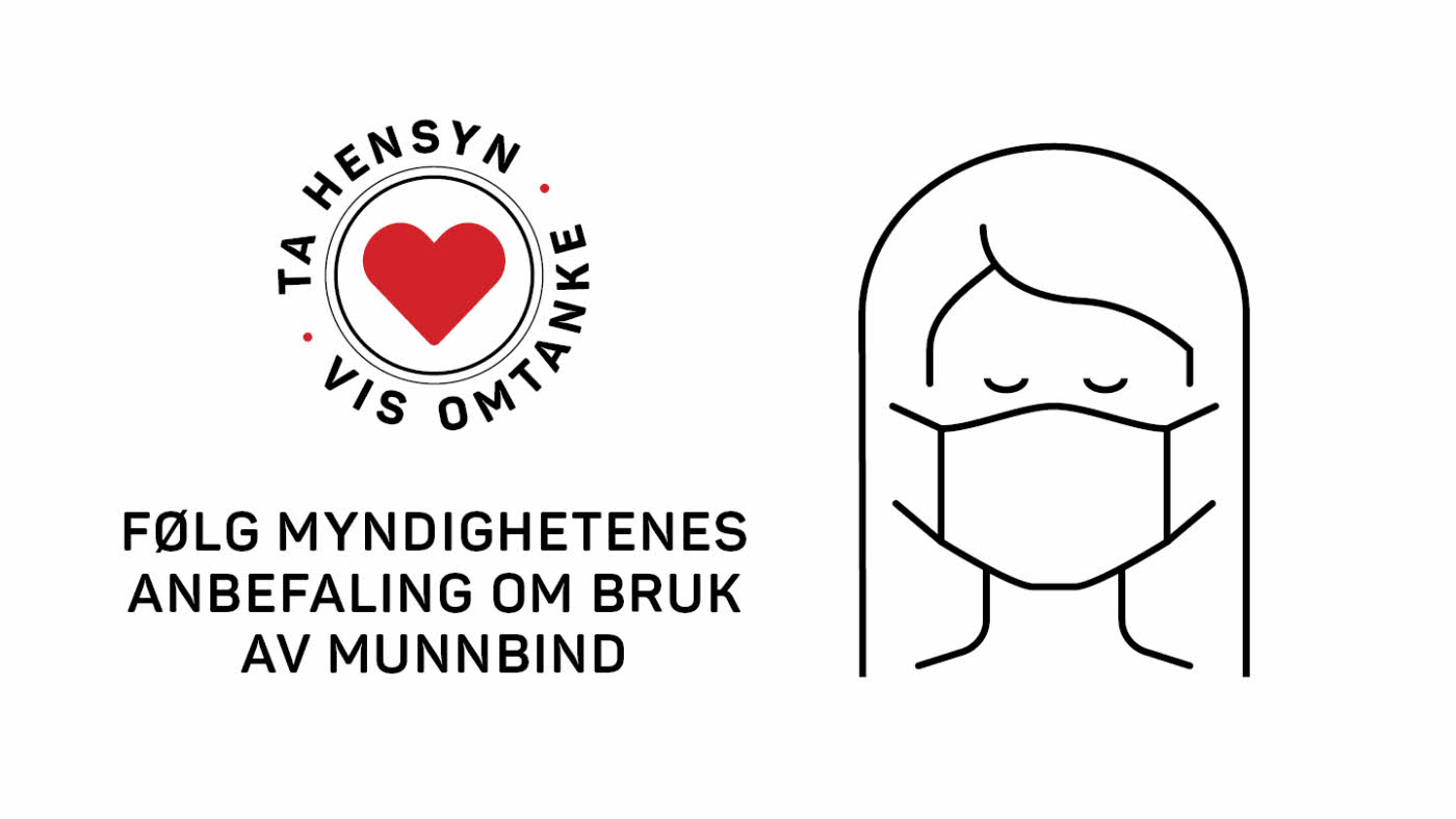 Følg myndighetenes anbefaling om bruk av munnbind