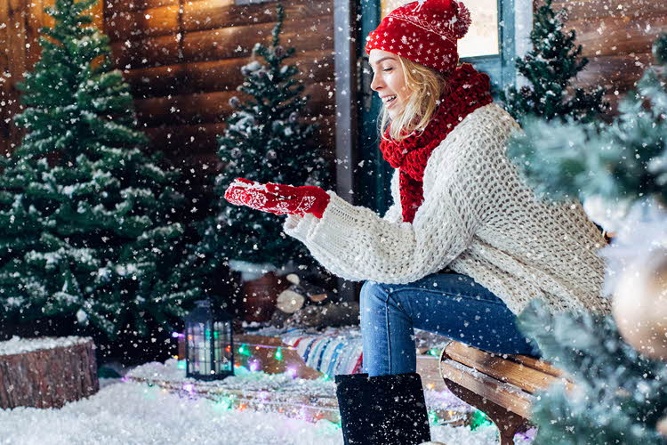 dame snø julestemning jul