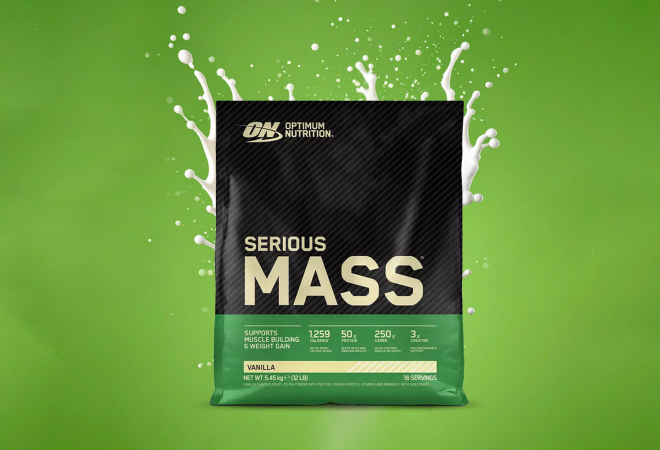 bilde av whey serious mass pulver