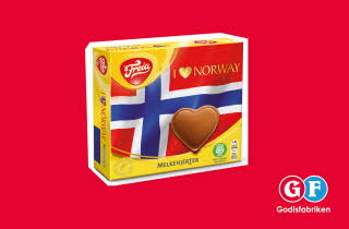 En pakke med sjokoladehjerter fra Freia