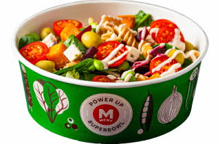 Bilde av salatbar mat fra meny