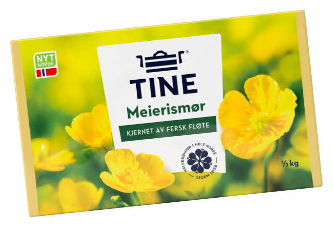 Pakke med TINE Meierismør.