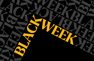 Grafisk bilde med teksten "Black Week"